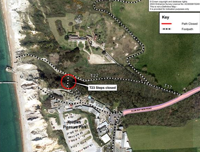 IMAGE SHOWING THE NEEDLES FOOTPATH